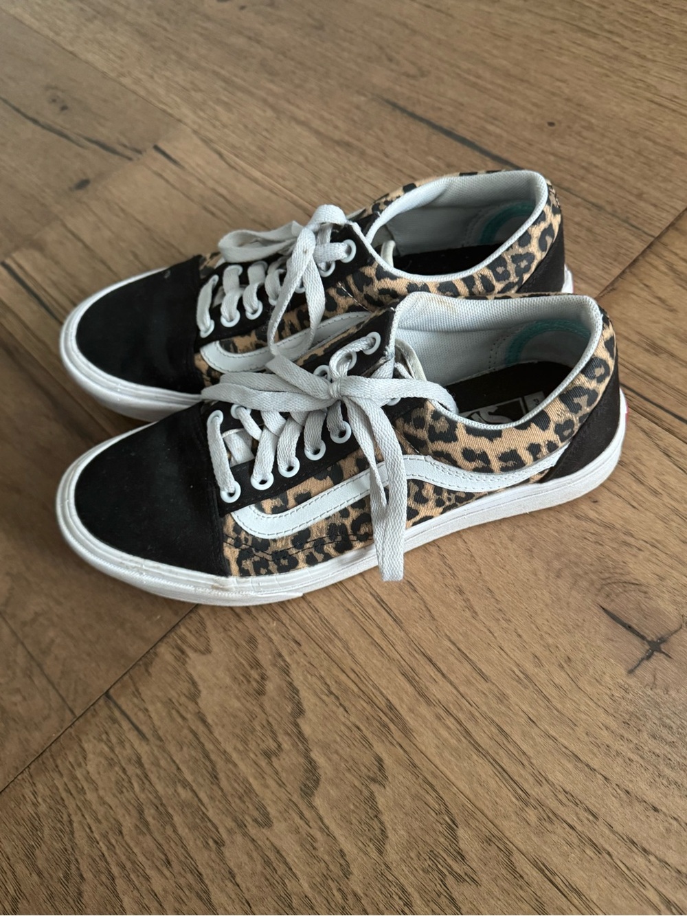 Vans Leopard Print Old Skool Sneakers - Black / White / Leopard